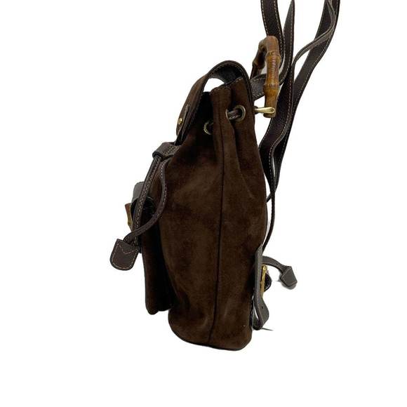 Gucci Bamboo Leather Rucksack Backpack Black - Picture 2 of 6